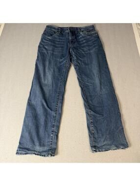 PrAna Jeans Men 34x32 Organic Cotton Stretch Blue Denim Straight Fit Casual Pant